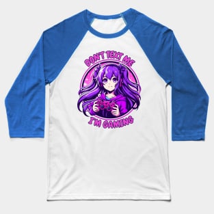 Purple anime girl gamer Baseball T-Shirt